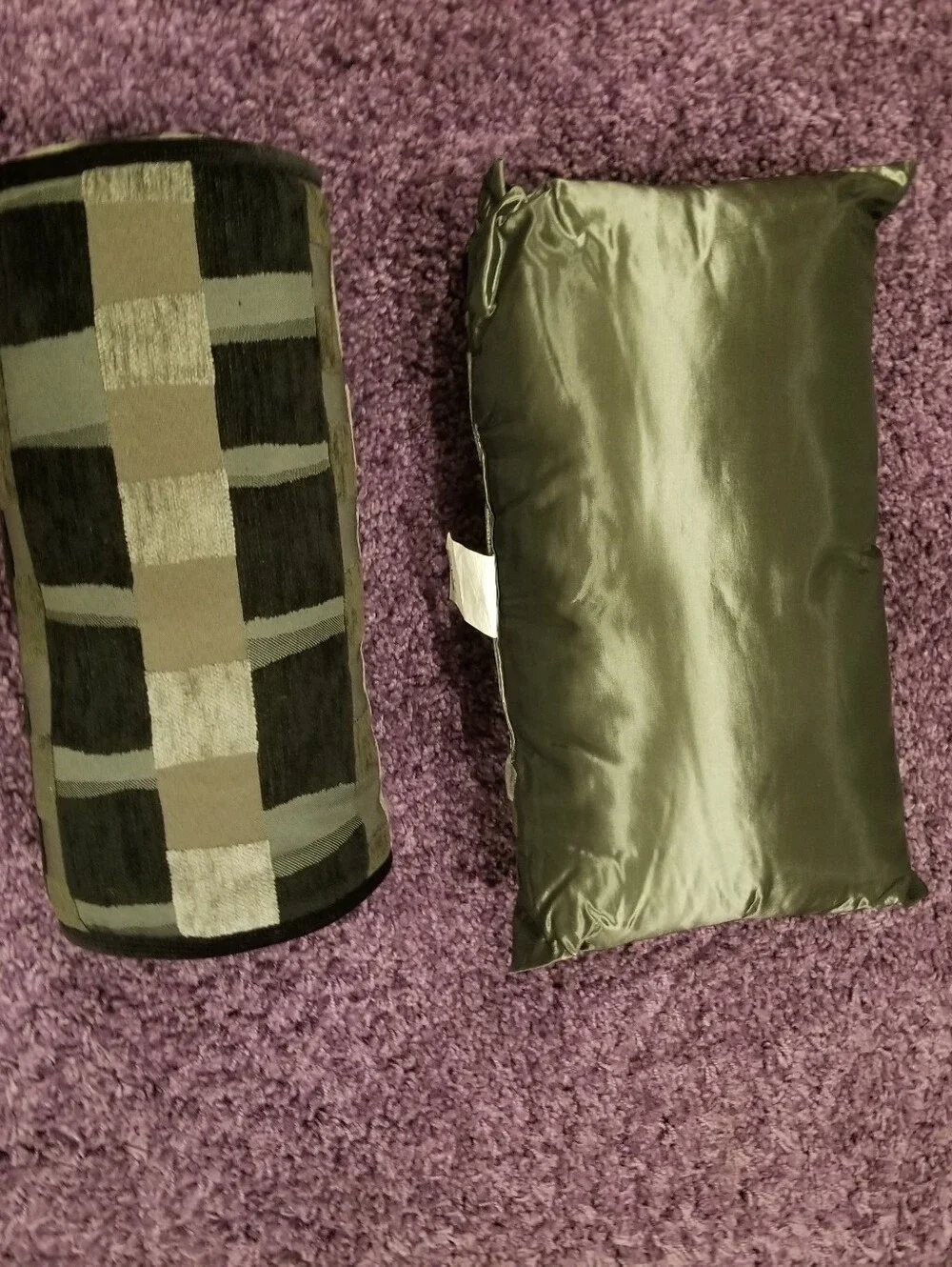 2 Black/Gray And Silver Pillows